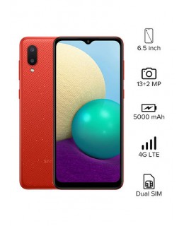 سامسونج هاتف جالاكسي A02 ثنائي الشريحة بلون أحمر وذاكرة رام سعة 3 جيجابايت وذاكرة داخلية سعة 32 جيجابايت، يدعم تقنية 4G LITE - إصدار الشرق الأوسط